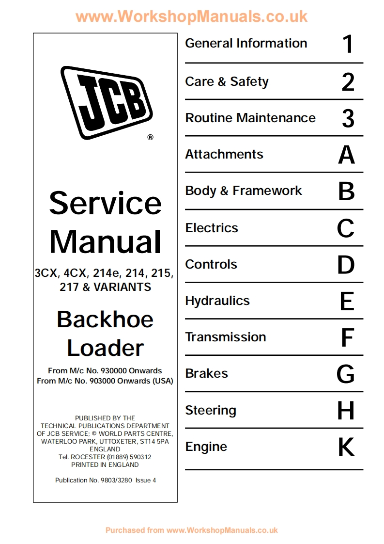 JCB装载机Service-manual-3CX-4CX维修手册