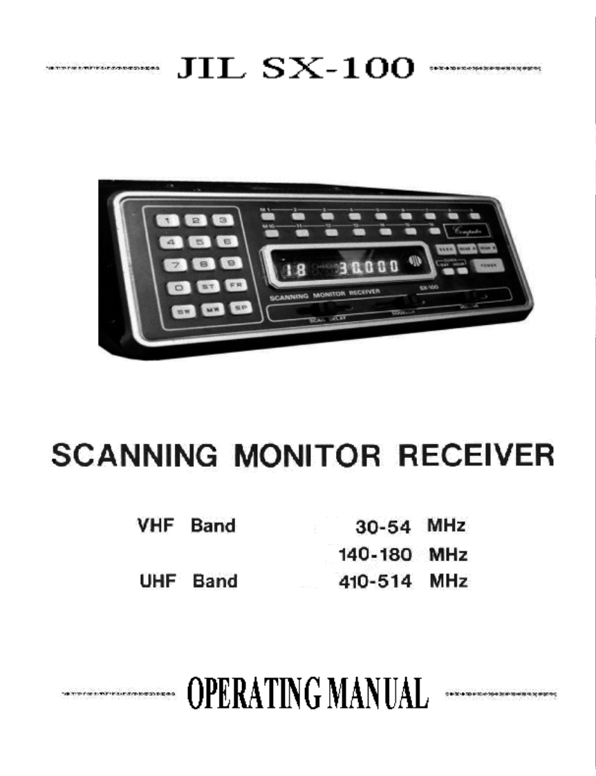 JIL_SX-100_使用说明书手册