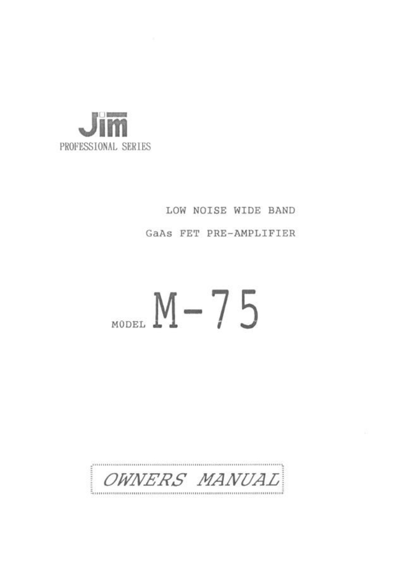 JIM_M-75_Manual操作说明书手册