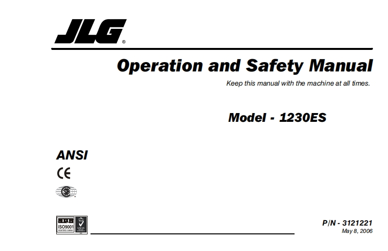 JLG-1230ES-Operators-Manual操作与维护保养说明书手册