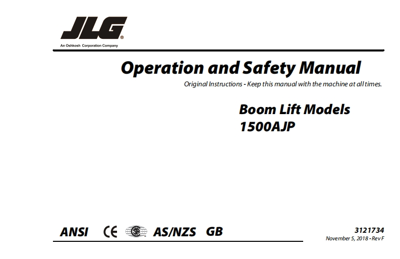 JLG-1500AJP-Operations-Manual操作与维护保养说明书手册