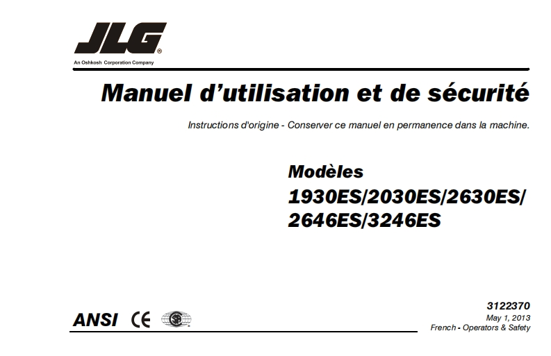 JLG-1930ES-3246ES操作与日常维护说明书手册