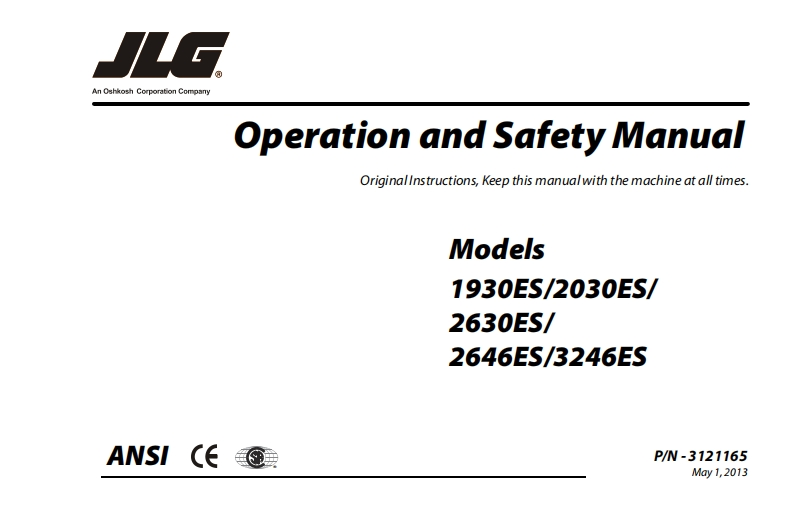 JLG-1930ES-Operations-Manual操作与维护保养说明书手册
