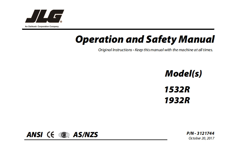 JLG-1932-Operations-Manual操作与维护保养说明书手册