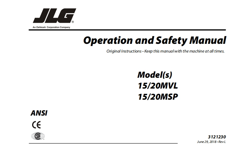 JLG-20MVL-Operators-Manual操作与维护保养说明书手册