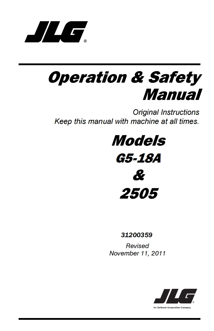 JLG-2505-Operations-Manual操作与维护保养说明书手册