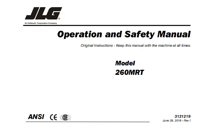 JLG-260MRT-Operations-Manual操作与维护保养说明书手册