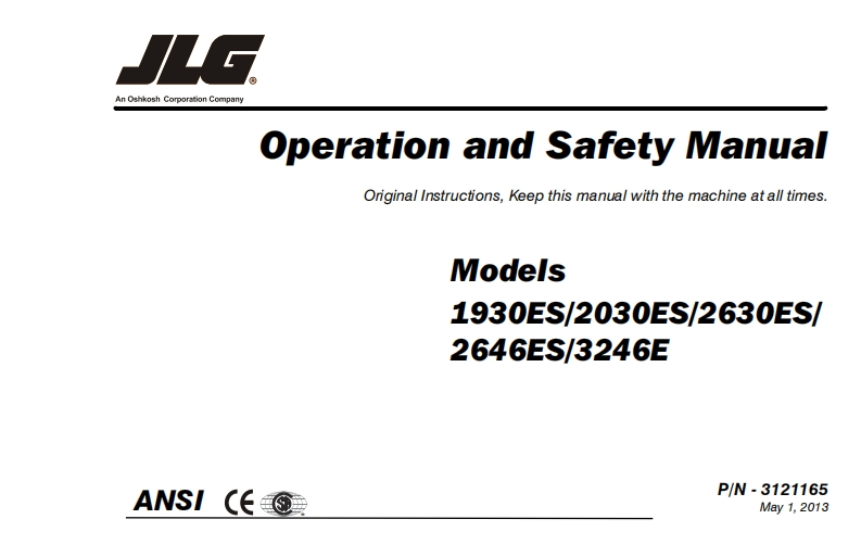 JLG-2630ES-Operations-Manual操作与维护保养说明书手册