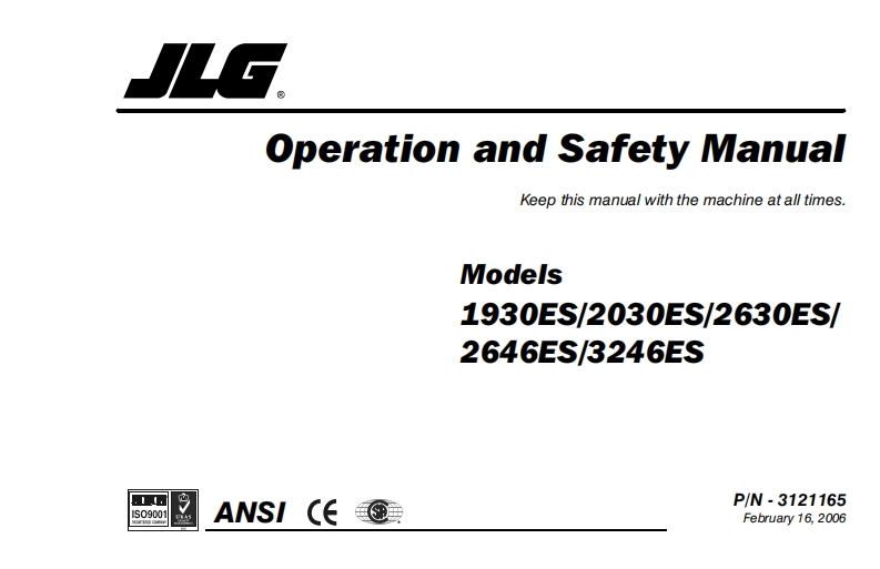 JLG-3246ES-Operators-Manual操作与维护保养说明书手册