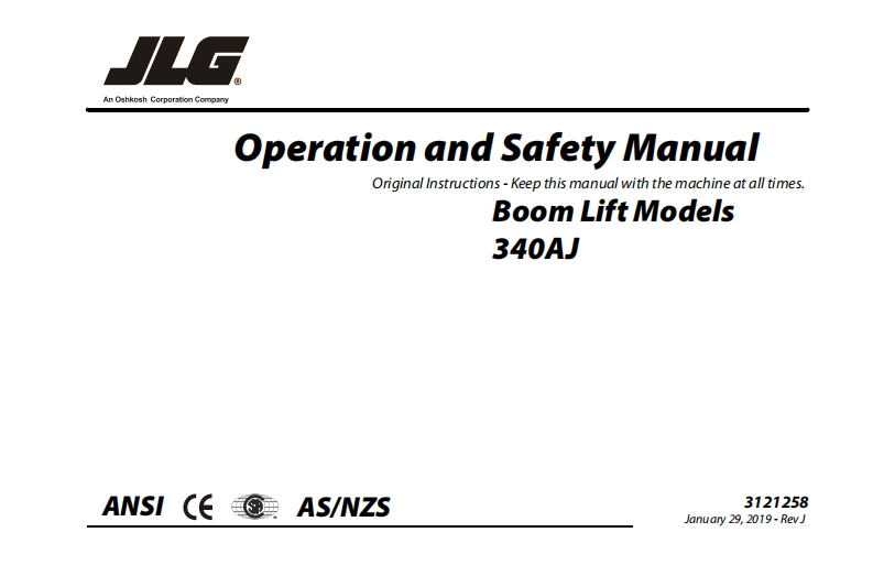 JLG-340AJ-Operations-Manual高空作业升降平台操作与维护说明书手册