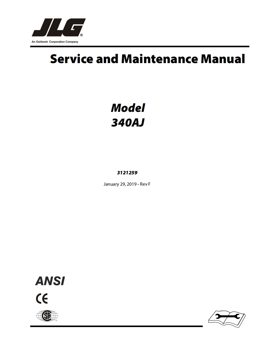 JLG-340AJ_JLG_Service_Manual维护保养说明书手册