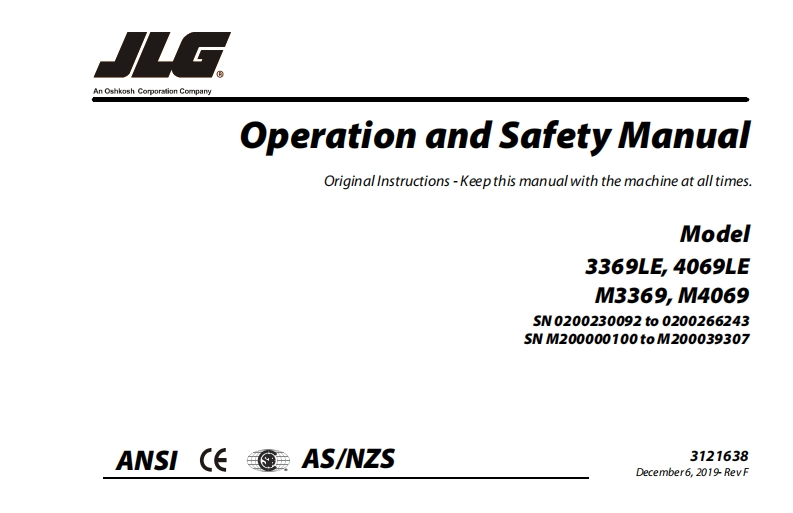 JLG-4060LE-Operations-Manual操作与维护保养说明书手册