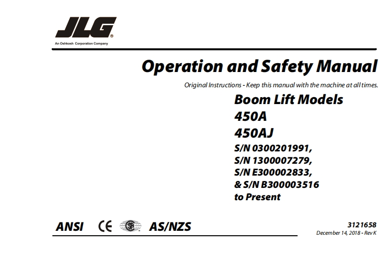 JLG-450-Operations-Manual操作与维护保养说明书手册