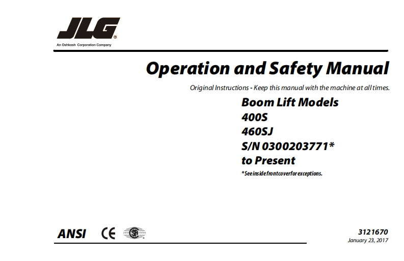 JLG-460SJ-Operations-Manual操作与维护保养说明书手册