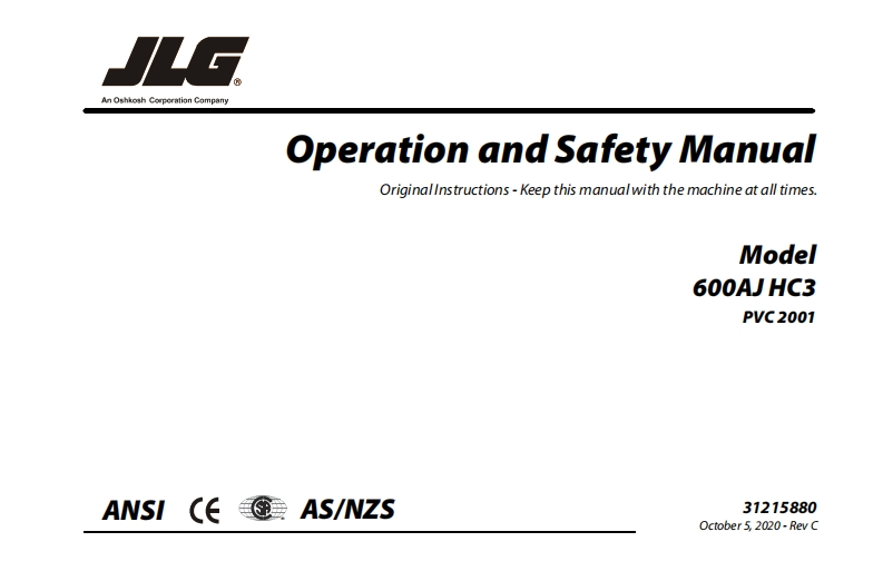 JLG-600AJ-Operations-Manual操作与维护保养说明书手册