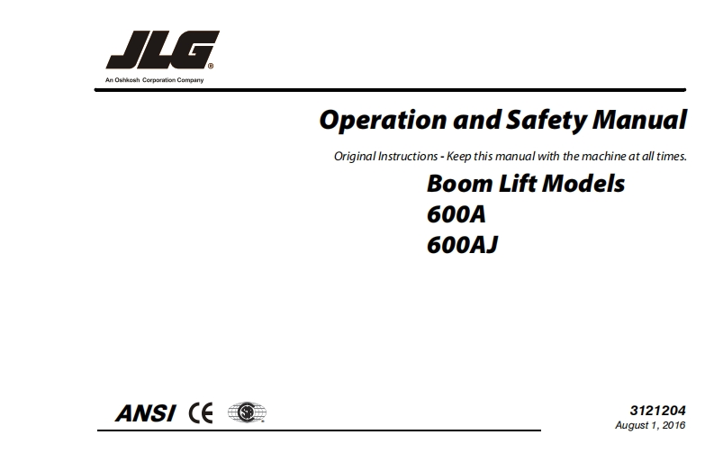 JLG-600AJ-Operations-Manual高空作业升降平台操作与维护说明书手册