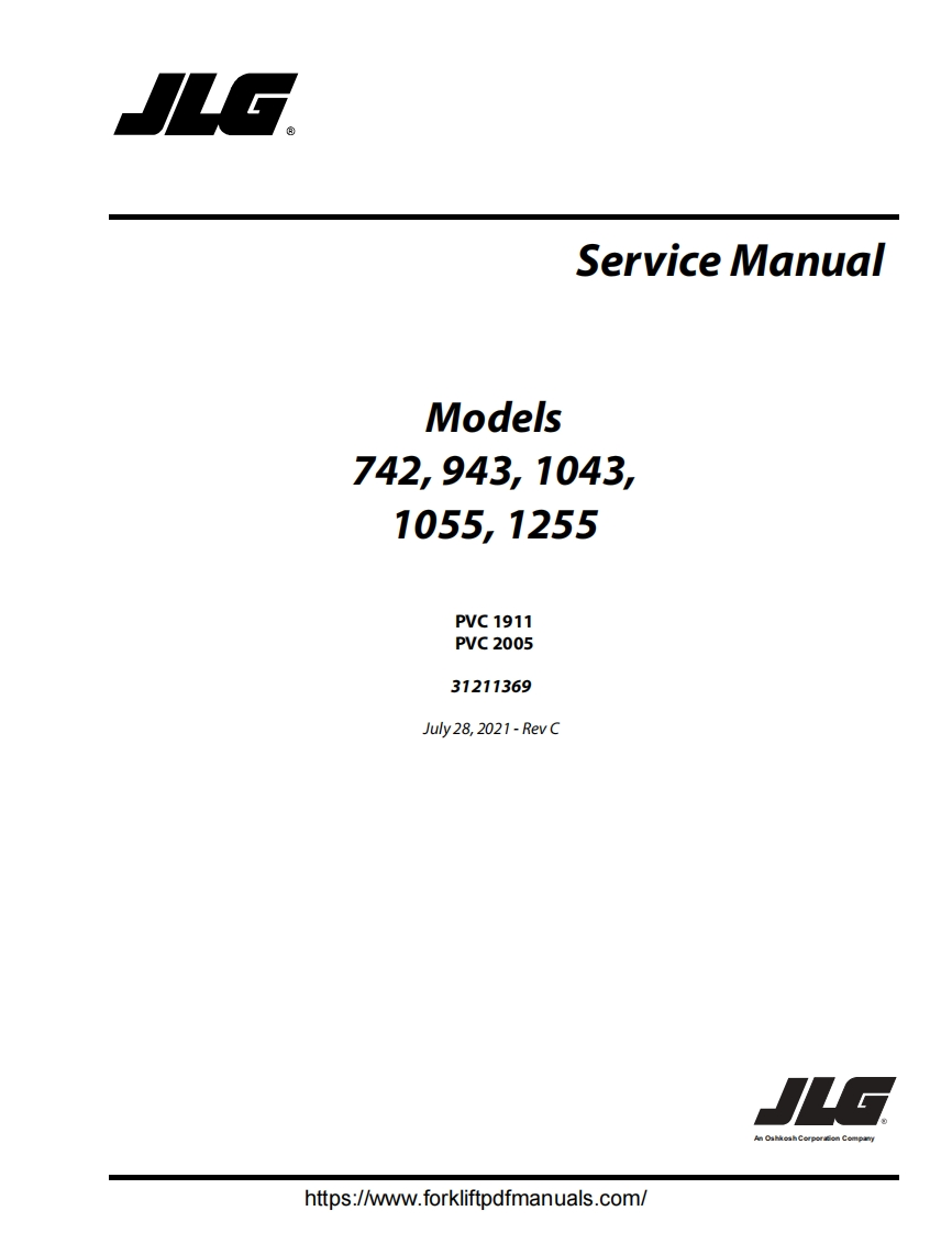 JLG-742-943-1043-1055-1255-Telehandlers-Service-Manual维修维护手册-PDF