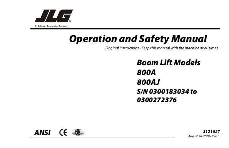 JLG-800AJ-Operations-Manual操作与维护保养说明书手册