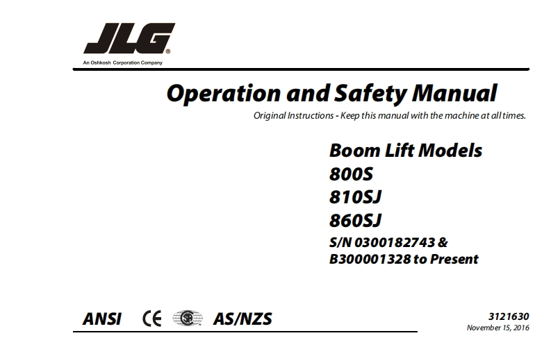 JLG-860SJ--Operators-Manual操作与维护保养说明书手册