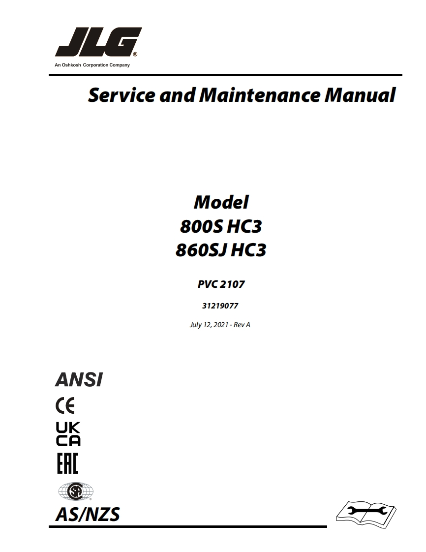 JLG-860SJ-HC3--Operators-Manual操作与维护保养说明书手册
