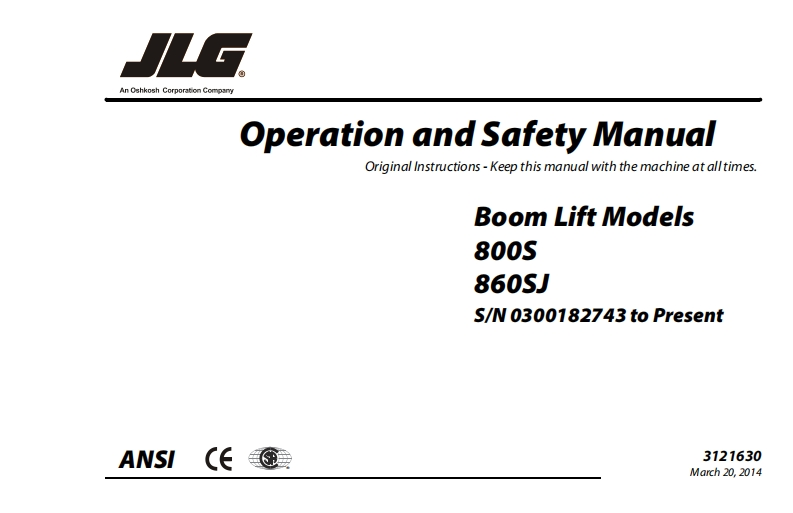 JLG-860SJ-Operations-Manual操作与维护保养说明书手册