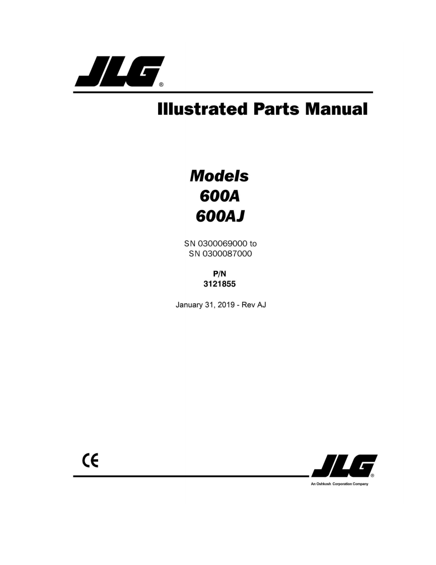 JLG-AJ_600A-600AJ_JLG_Parts_English维修维护与零部件目录手册