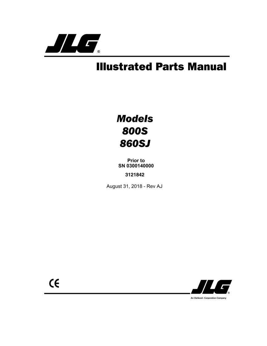 JLG-AJ_800S-860SJ_JLG_Parts_English维修维护与零部件目录手册
