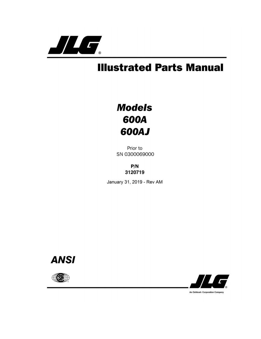 JLG-AM_600A-600AJ_JLG_Parts_English维修维护与零部件目录手册