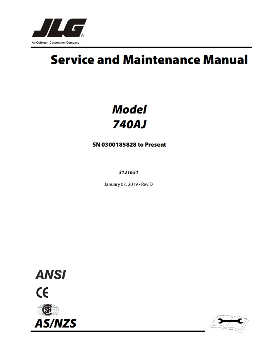 JLG-D_740AJ_JLG_Service_English维修维护与零部件目录手册