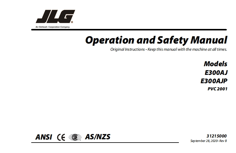 JLG-E300AJP-Operations-Manual操作与维护保养说明书手册