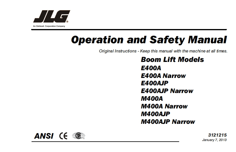 JLG-E400-Operations-Manual操作与维护保养说明书手册