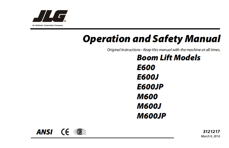 JLG-E600J-Operations-Manual操作与维护保养说明书手册