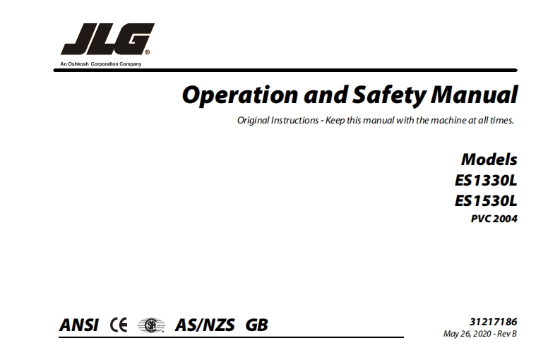 JLG-ES1330L-Operations-Manual操作与维护保养说明书手册