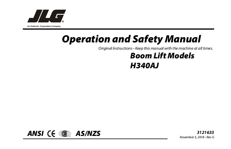 JLG-H340AJ-Operations-Manual操作与维护保养说明书手册