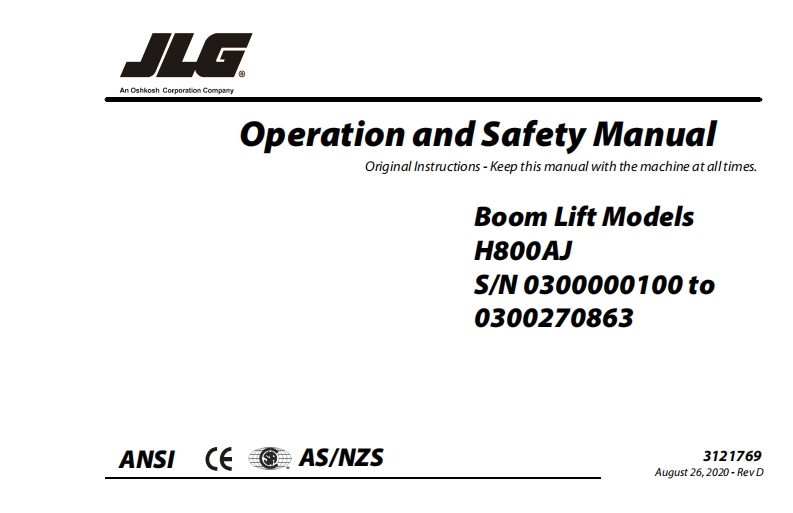 JLG-H800AJ-Operations-Manual操作与维护保养说明书手册