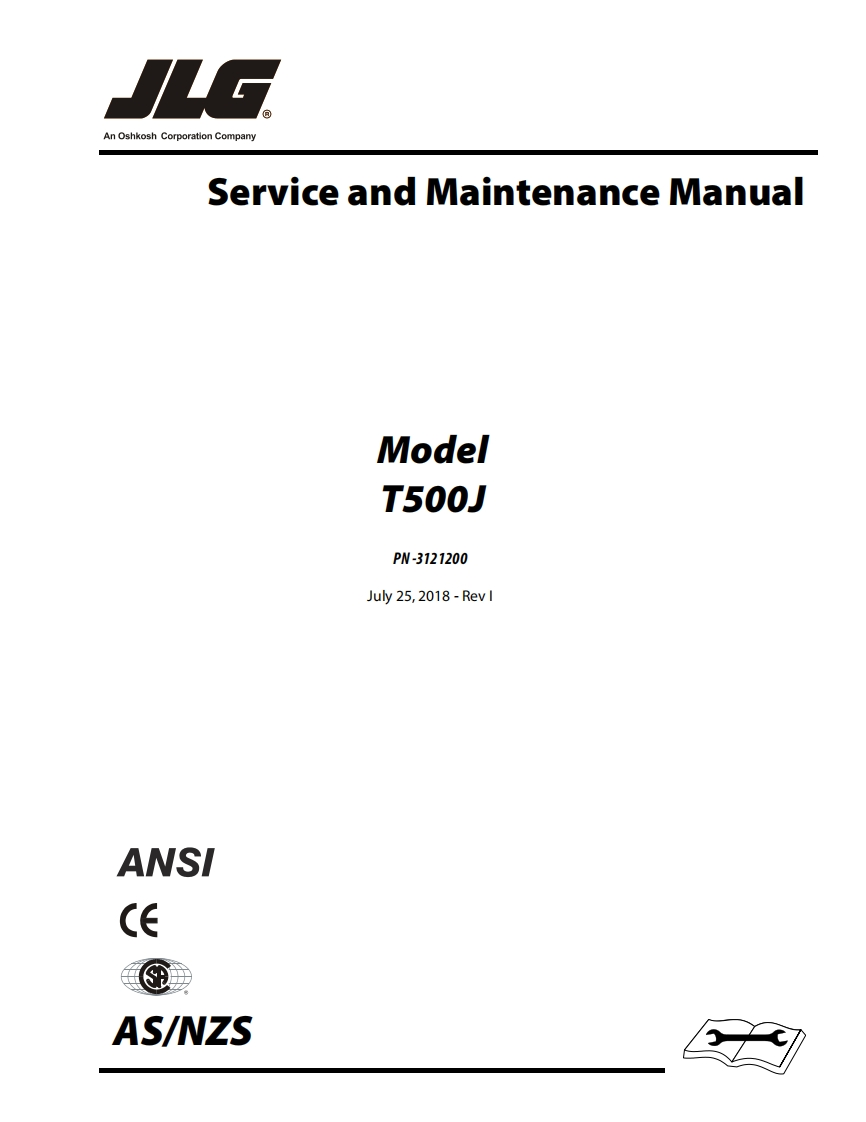 JLG-I_T500J_JLG_Service_English维修维护与零部件目录手册