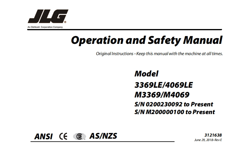 JLG-M4069LE-Operations-Manual操作与维护保养说明书手册