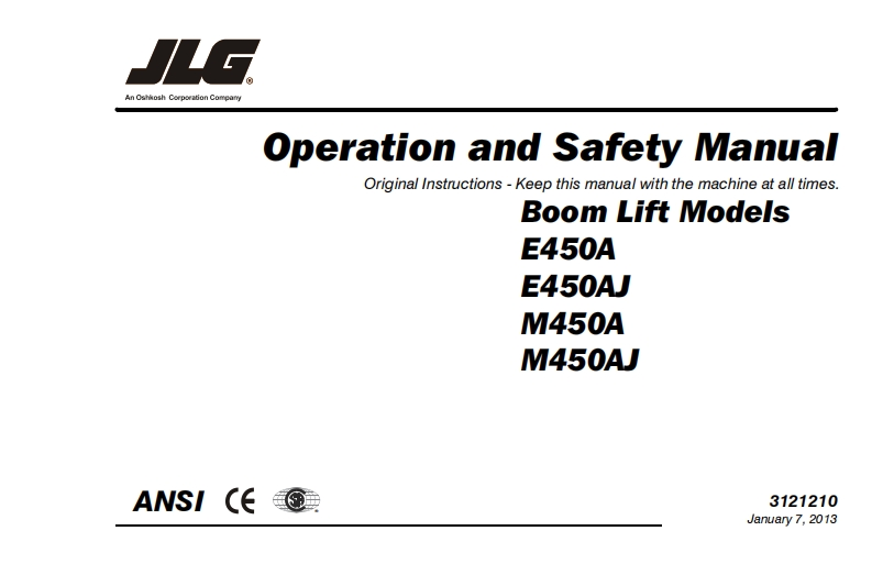 JLG-M450AJ-Operations-Manual操作与维护保养说明书手册