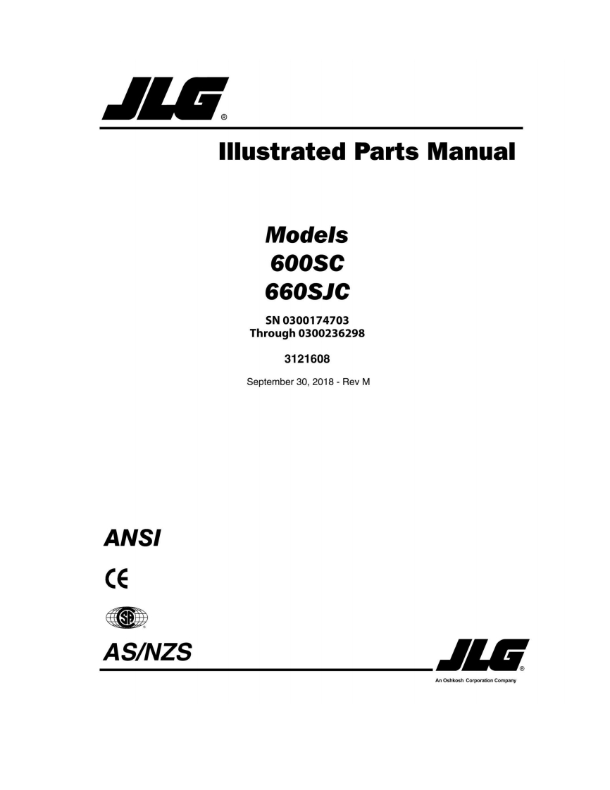 JLG-M_600SC-660SJC_JLG_Parts_English维修维护与零部件目录手册