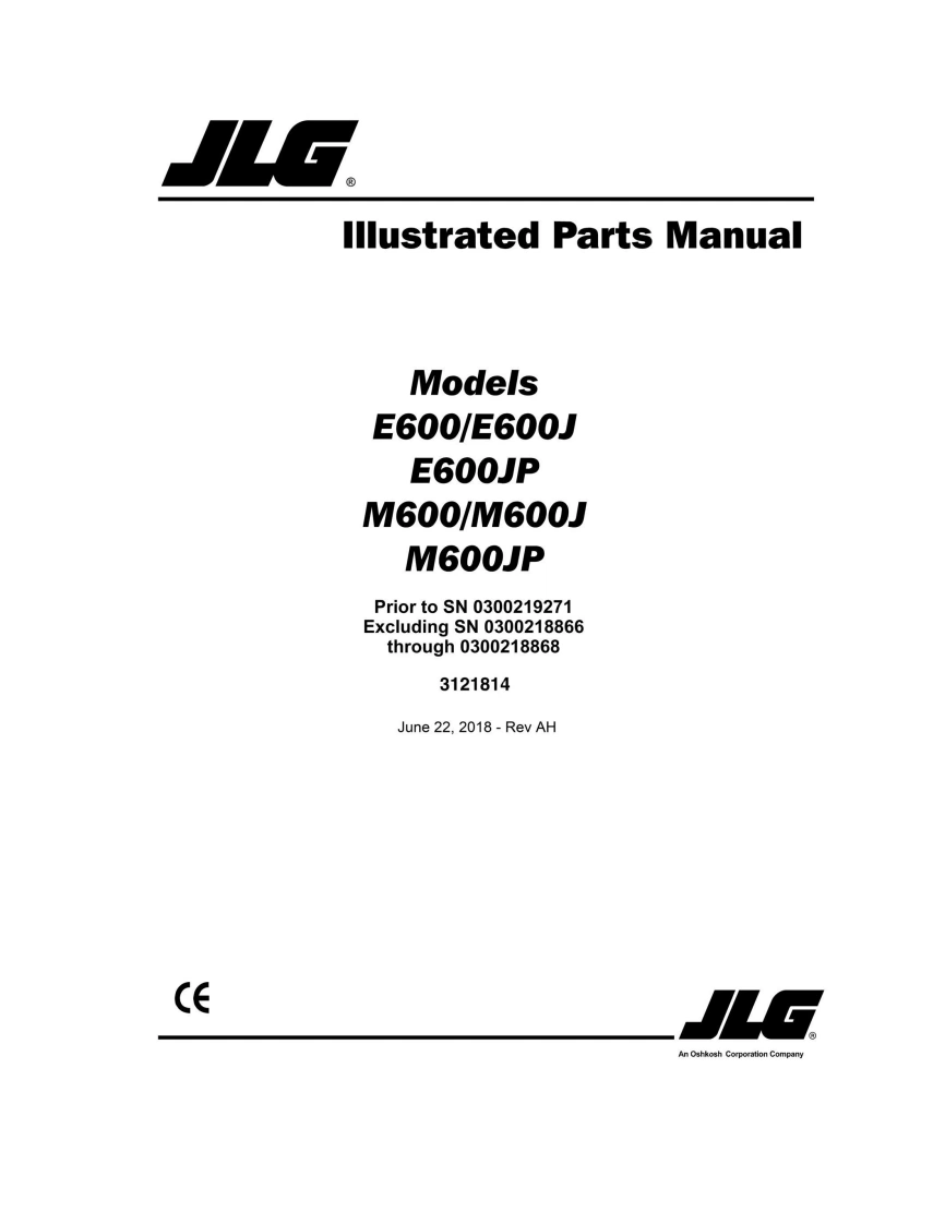 JLG-Modeis-E600_E600J-E600JP-M6OO_MGO0J-M6O0JP零部件手册含液压原理图-找手册网