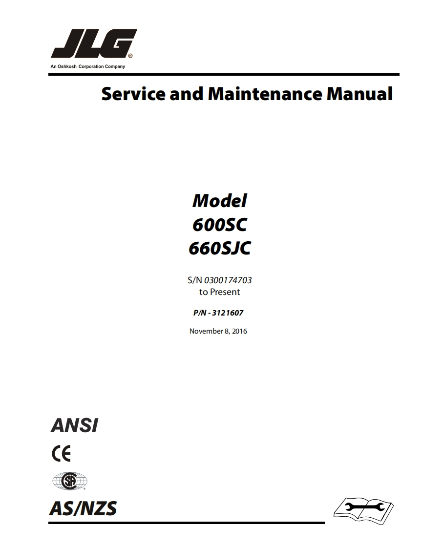 JLG-Model-600SC-6605JC零部件手册含液压原理图