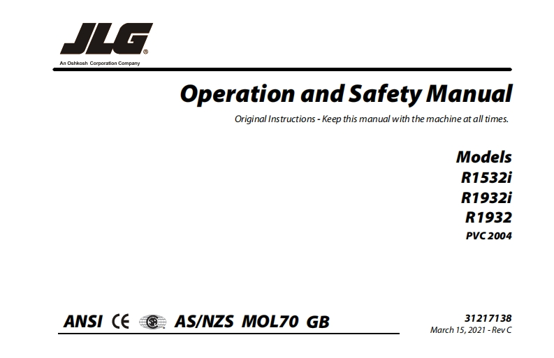 JLG-R1932-Operations-Manual操作与维护保养说明书手册