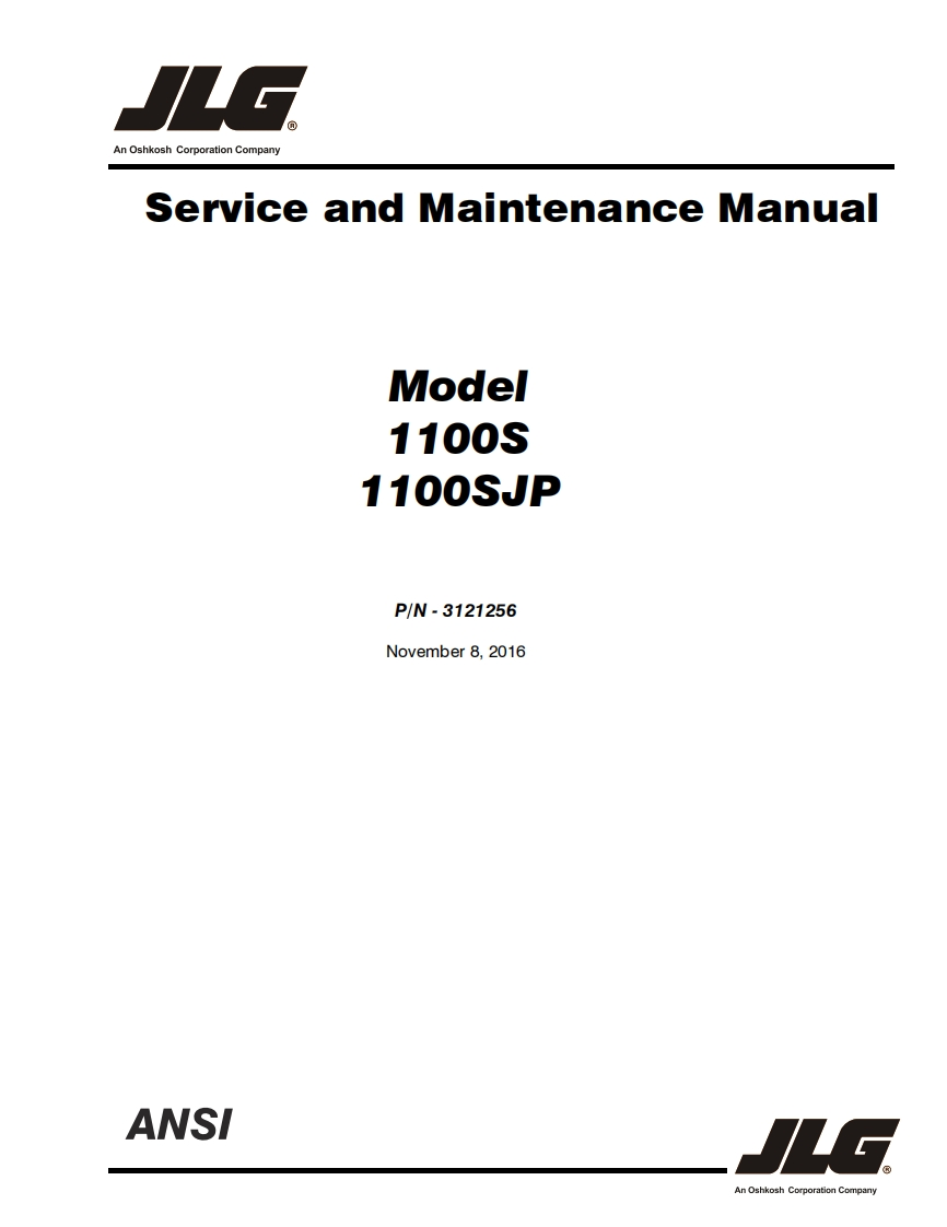JLG1100S1100SJP维修手册说明书