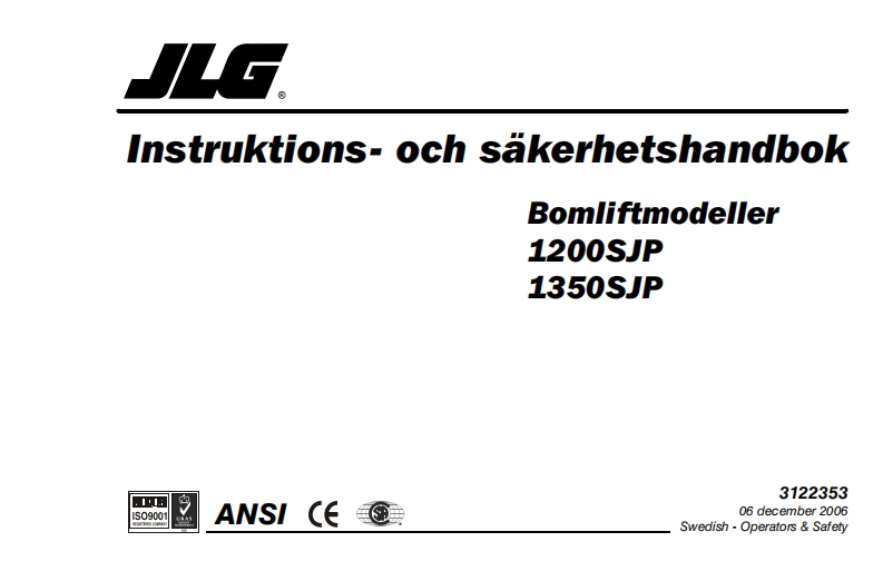 JLG12001350sjp操作说明书手册