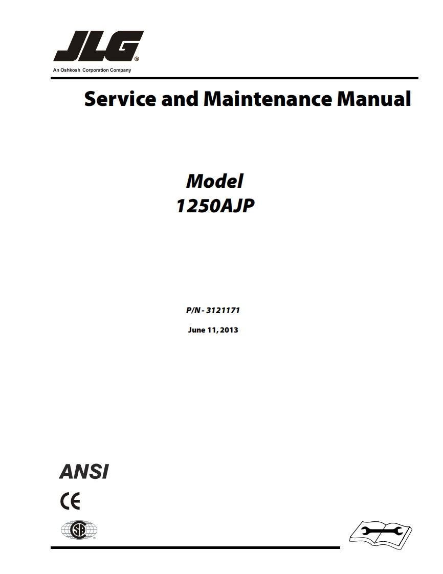 JLG1250AJP维修维护操作手册说明书