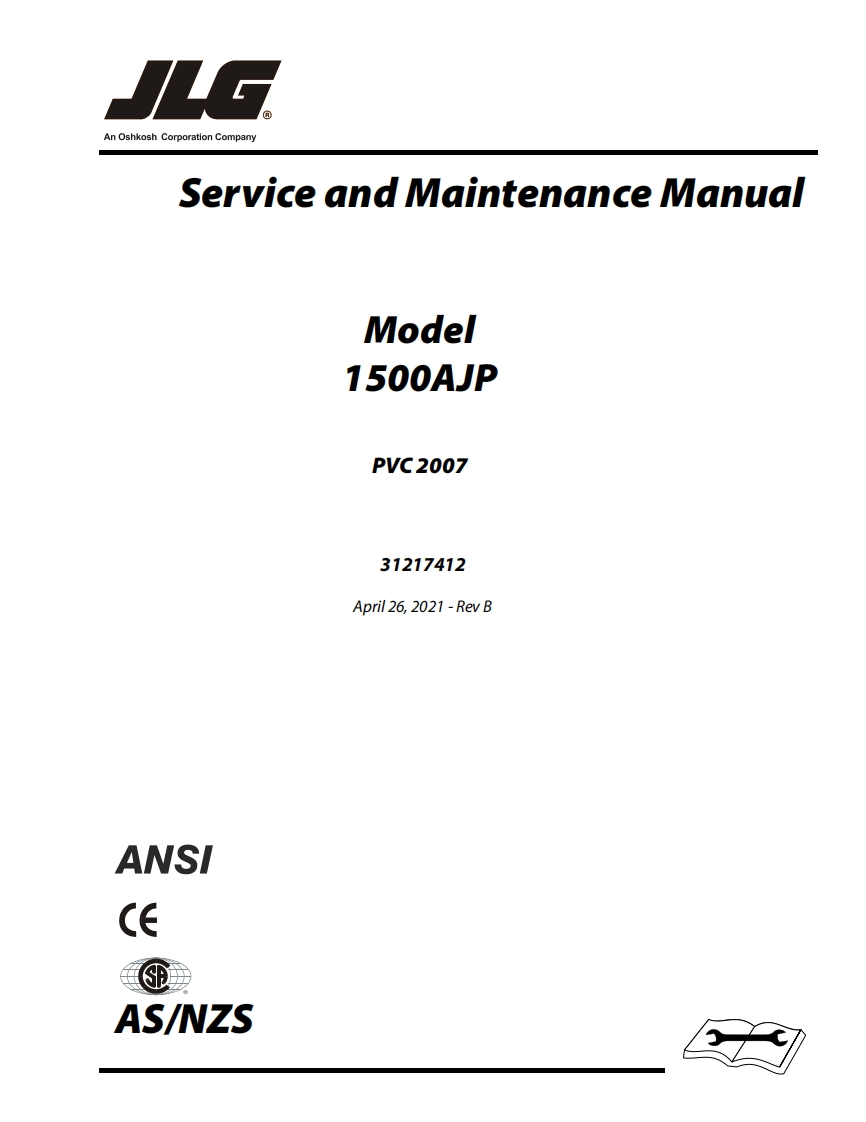 JLG1500AJP高空作业平台升降机车操作与维修电器原理手册