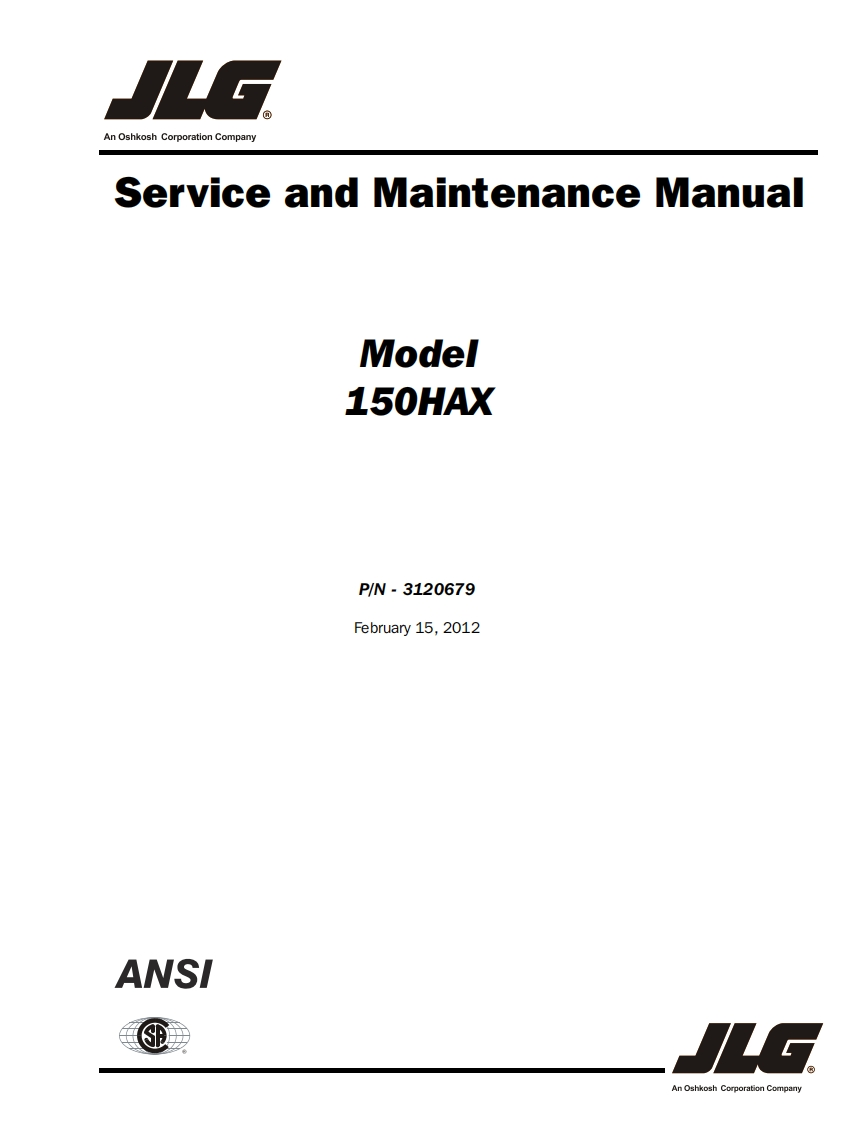 JLG150HAX维修维护手册