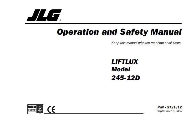 JLG245操作手册说明书
