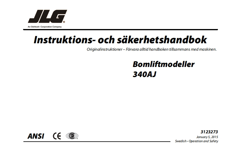 JLG340AJ操作说明书手册