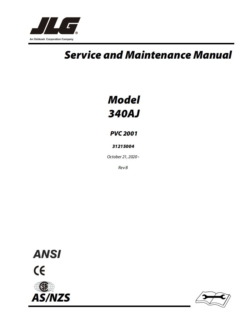 JLG340AJ高空作业平台升降机车操作与维修电器原理手册